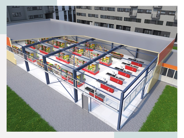 Строительство магазинов в Южноуральск от 656 руб. за м²