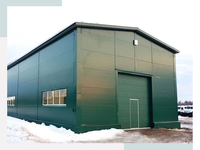 Двускатные ангары в Южноуральске